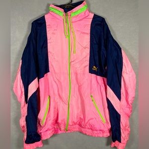 PUMA Vintage Colorblock Windbreaker Jacket Large
